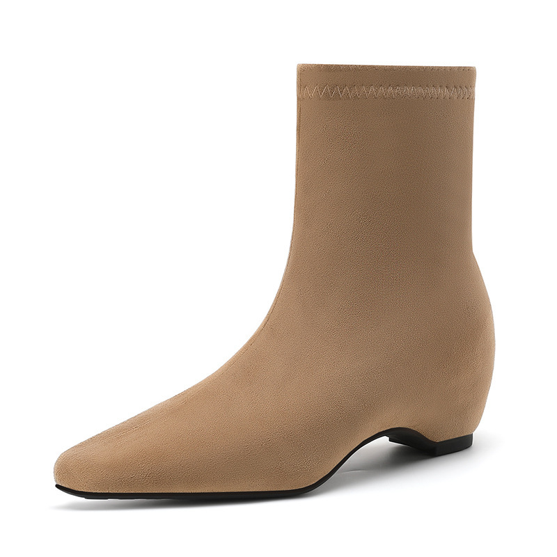 スクエアトゥ ストレッチブーツ