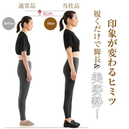 KENPOGEN 羊革ローファー 手作り 6cmUP フラワーモチーフ 太めヒール 安定感抜群 カジュアル