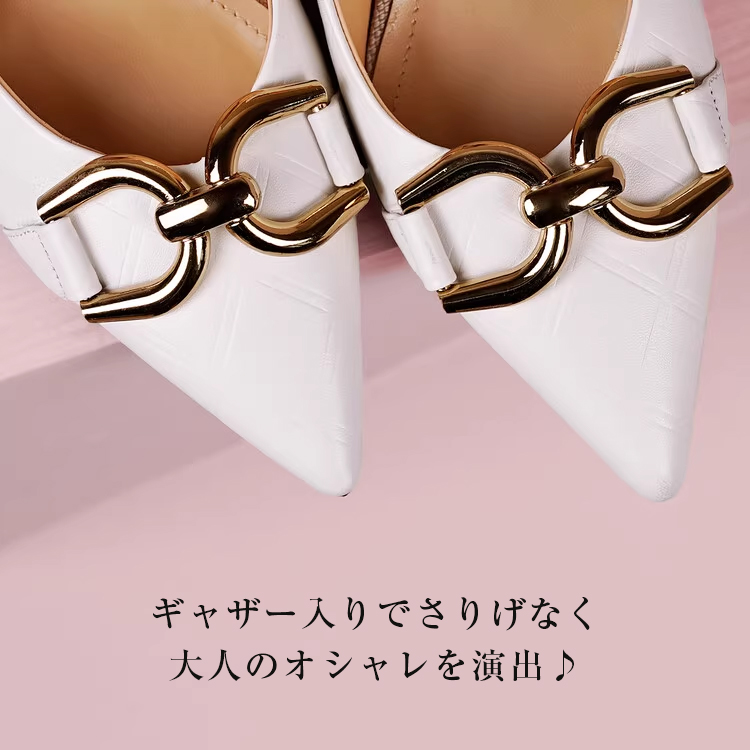 KENPOGEN ポインテッドトゥパンプス 牛革 手作り 型押しレザー 4.5cmUP フレンチヒール フィット感 通勤 オフィス