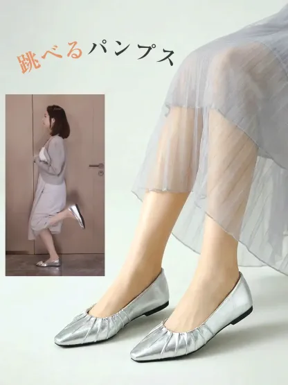 スクエア ヒール パンプス レディース リボン 可愛い バレエシューズ おしゃれ カジュアル 歩きやすい パンプス