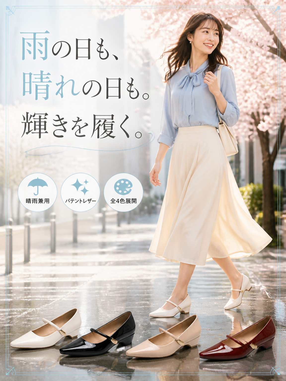 【走れるパンプス】KENPOGEN メリージェーン靴 レディース ストラップパンプス 3.5cmUP エナメル 柔らかい 疲れにくい 脱げない 通勤 オフィスカジュアル