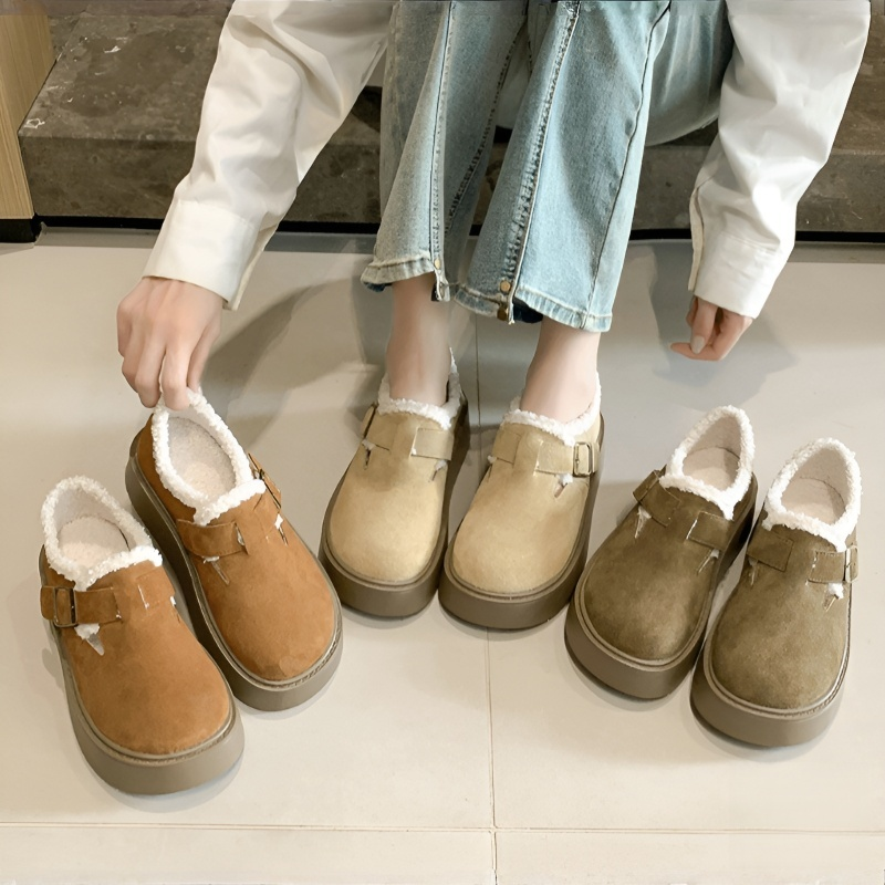 厚底スエード調 プラットフォームローファー