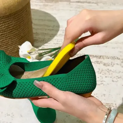 KENPOGEN ご自宅で洗える！エアリーフリル・バレエシューズ ポインテッドトゥ 洗える 歩きやすい 走れる 通勤