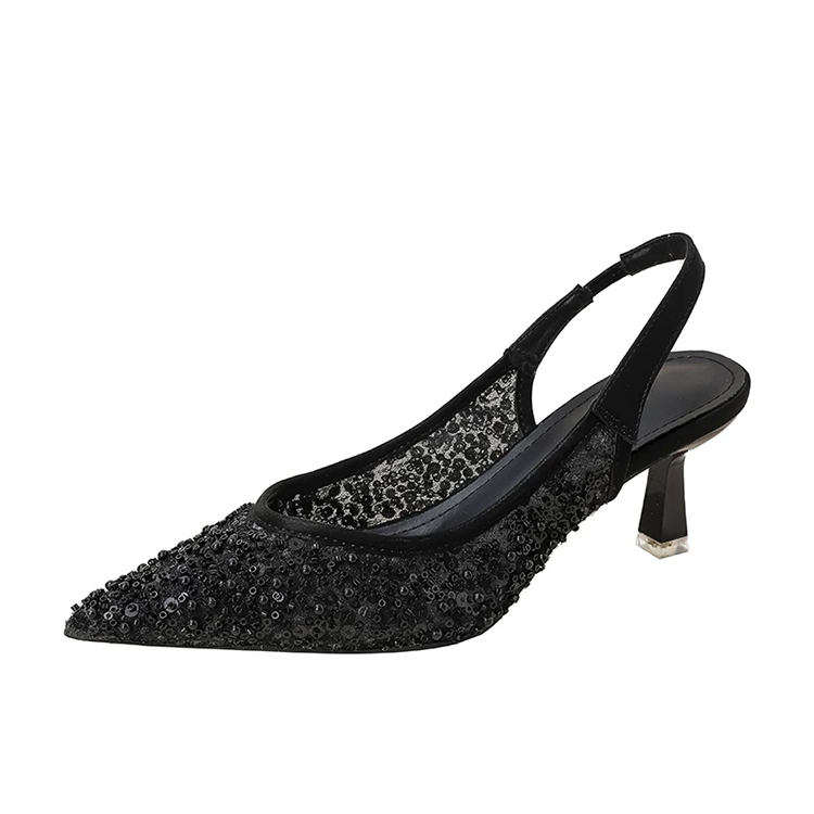 レースドット バックストラップパンプス