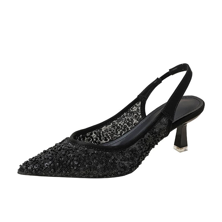 レースドット バックストラップパンプス