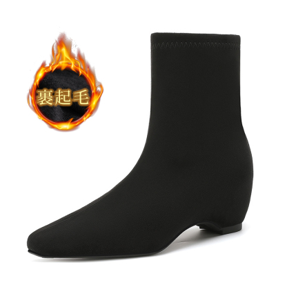 スクエアトゥ ストレッチブーツ