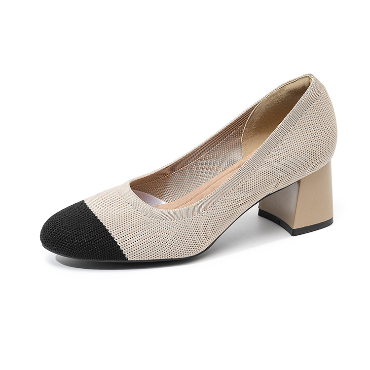 リボンモチーフ 美脚ニットパンプス