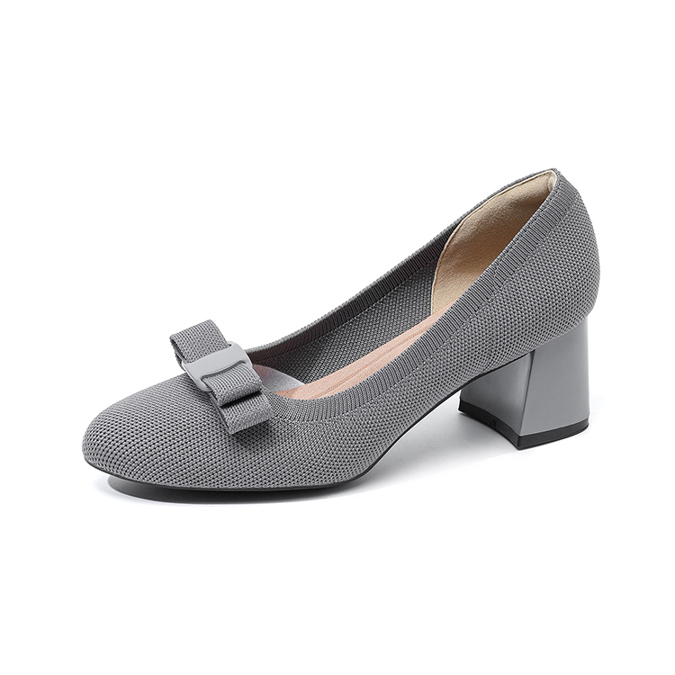 リボンモチーフ 美脚ニットパンプス