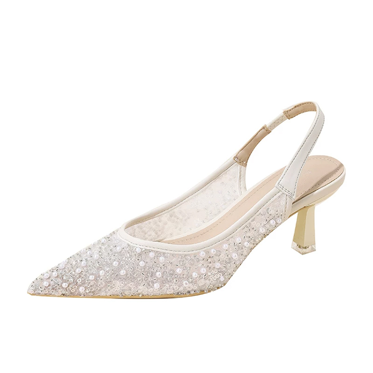 レースドット バックストラップパンプス