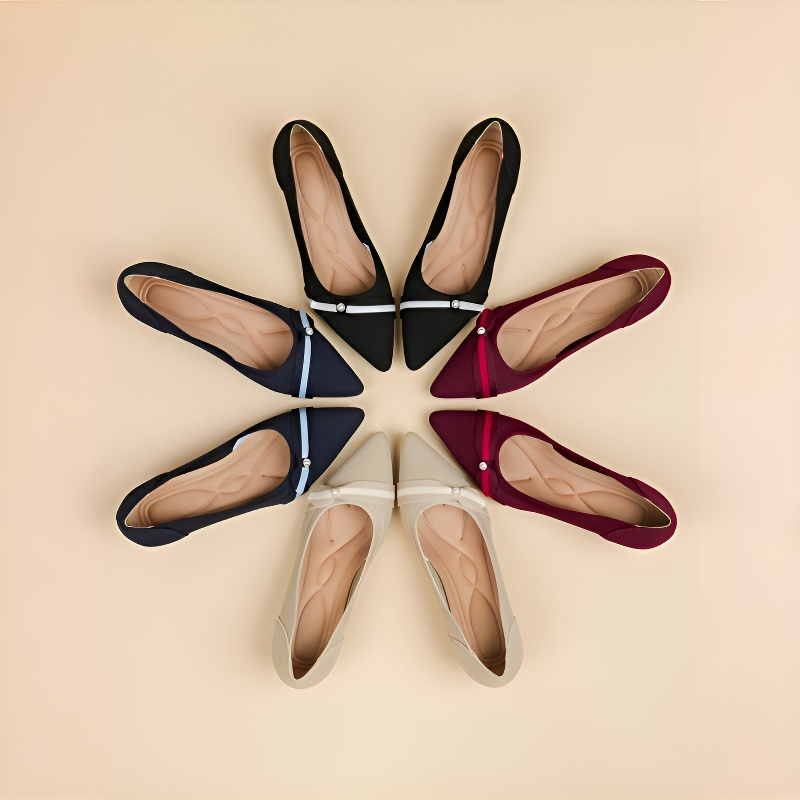 4cmヒールパールストラップニットパンプス