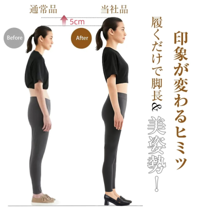 KENPOGEN ローファー チャンキーヒール スクエアトゥ 5cmUP 柔らかい 通気性 オフィス