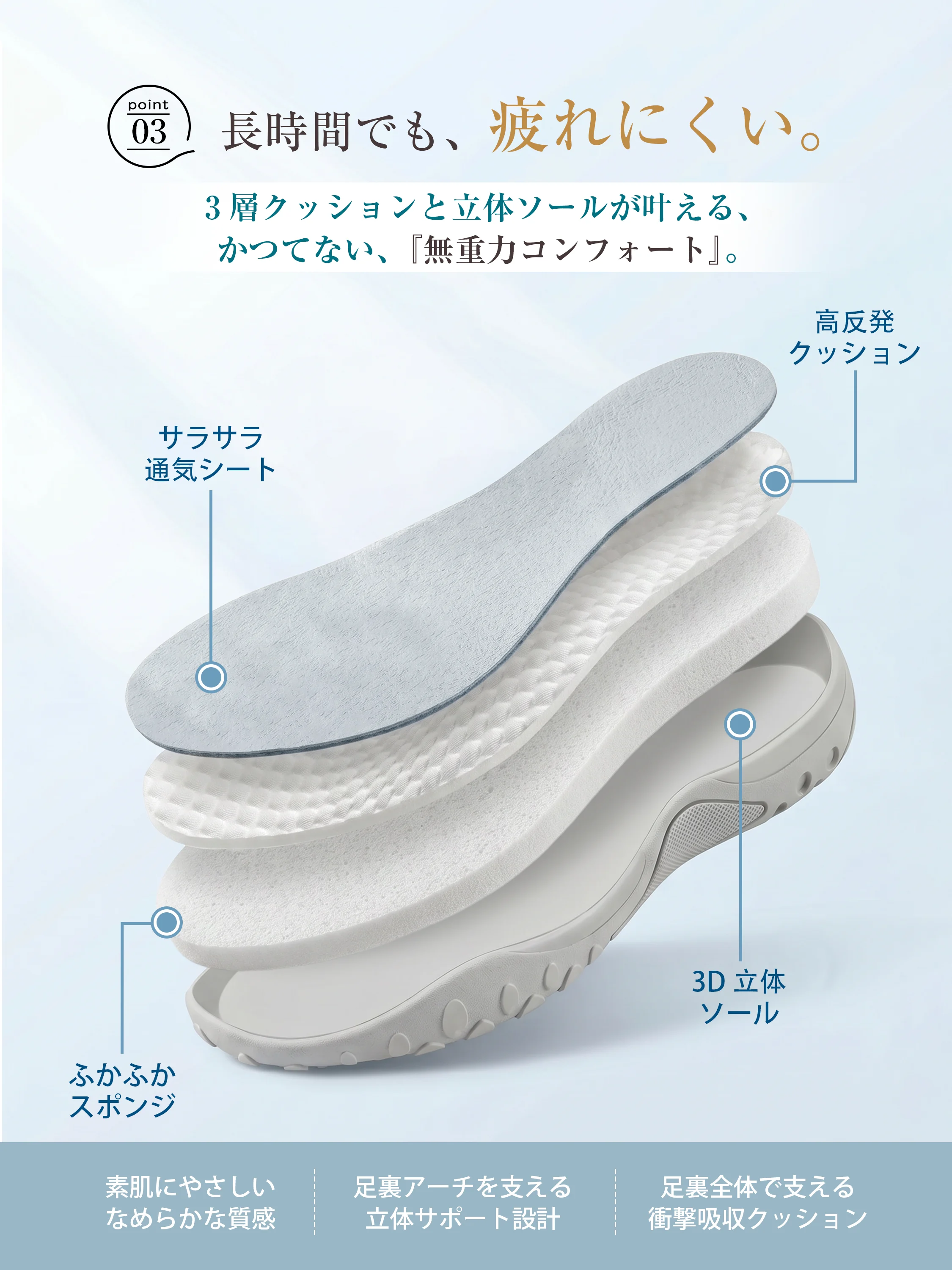 クロスストラップ 3cm美脚メッシュスニーカー