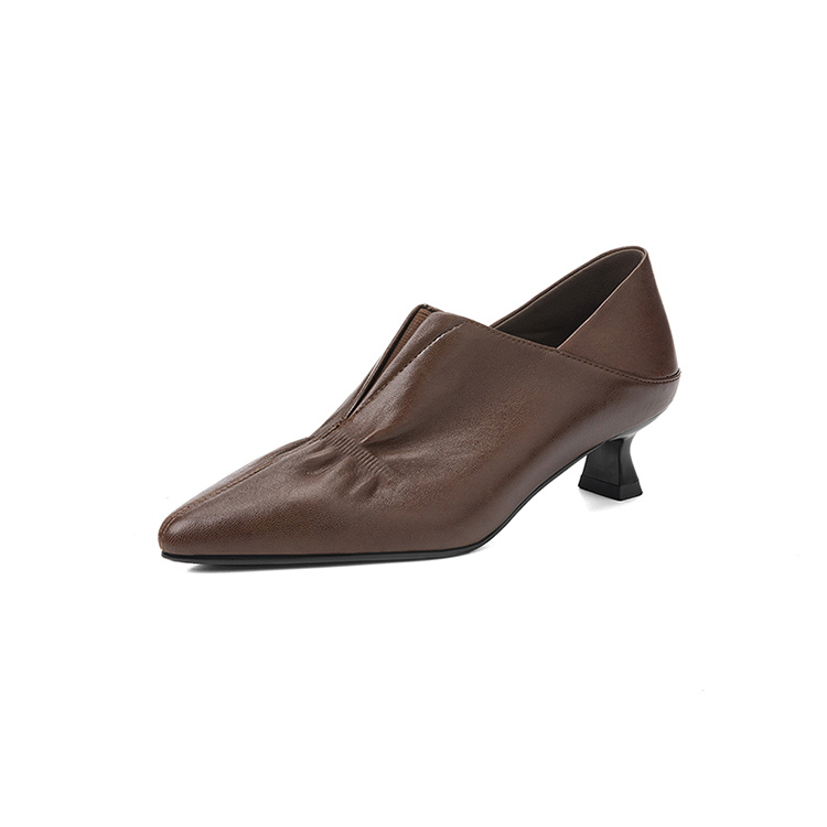 レトロモダン スリット入り ポインテッドトゥスリッポン