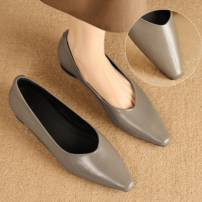 メタリック Vカット ウェッジソールパンプス