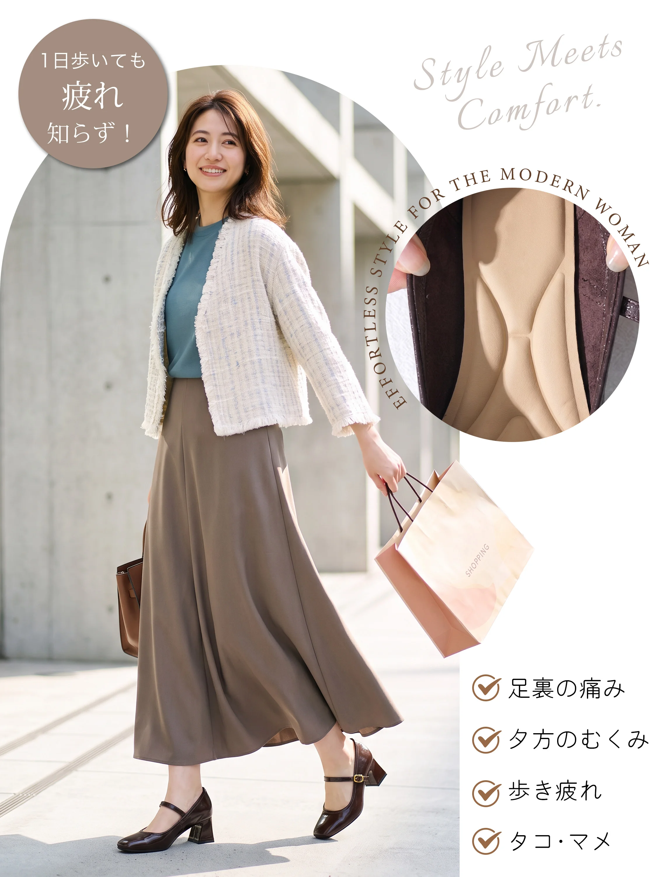 履き口の柔らかさが伝わる 痛くなりにくいパンプス KENPOGEN メリージェーン レディース靴 オフィス