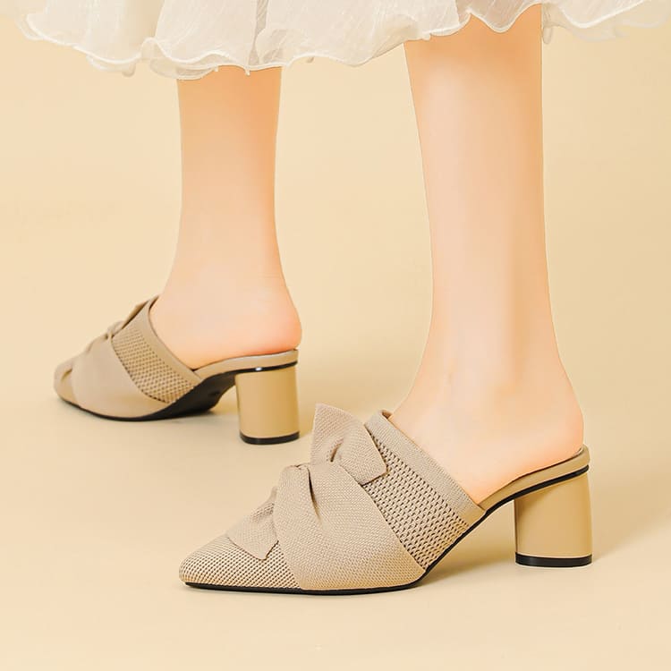 リボンモチーフ 5cm美脚ミュール