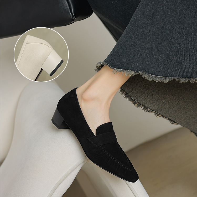 チャンキーヒール 美脚ローファー