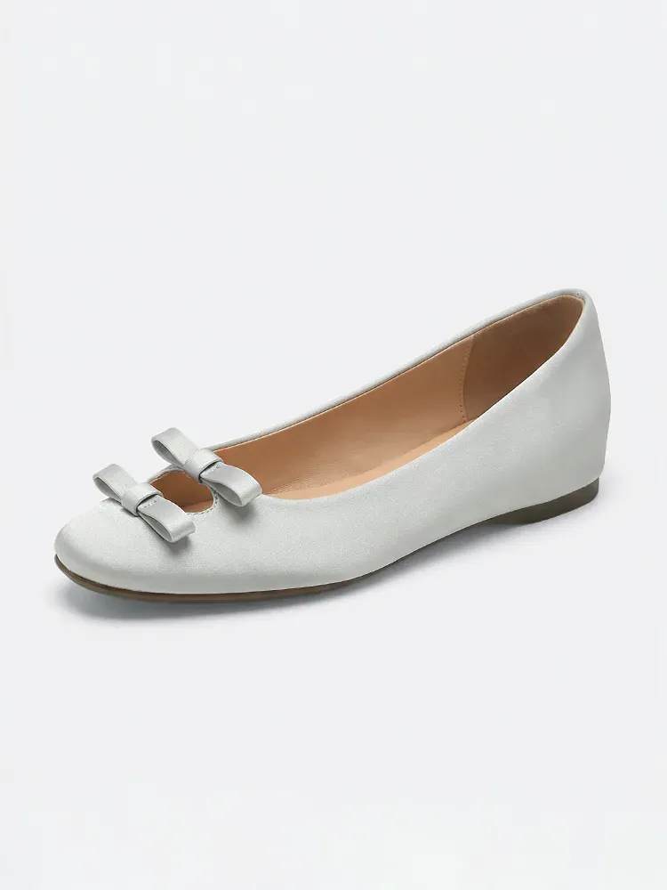 KENPOGEN ダブルリボンパンプス スクエアトゥシューズ インヒール 5cmUP エナメル 柔らか 通勤