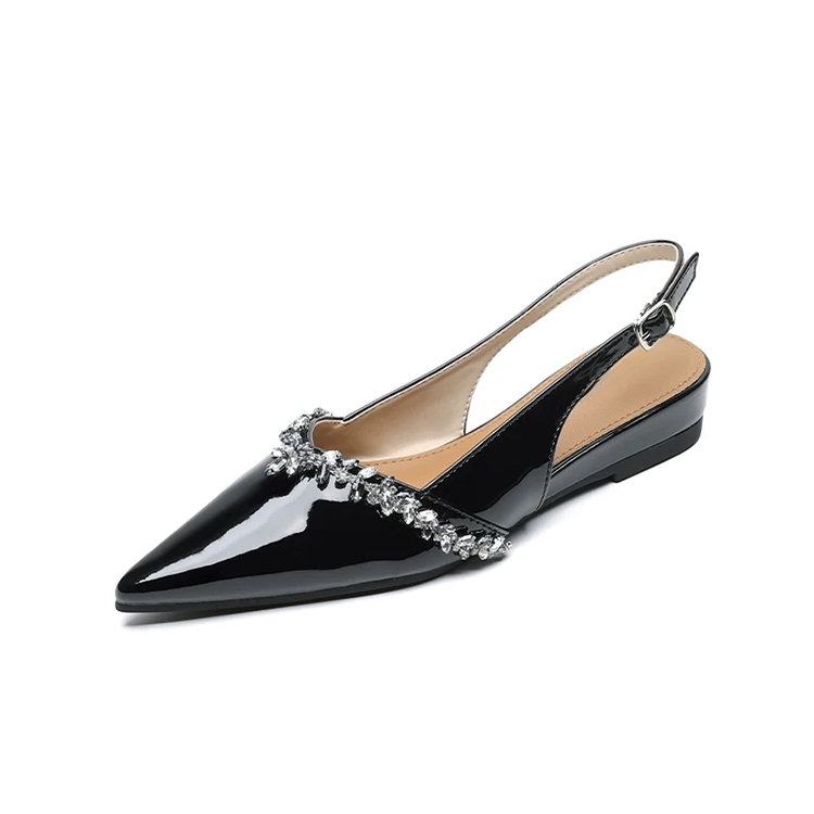 きらめきビジュー スリングバック美脚パンプス