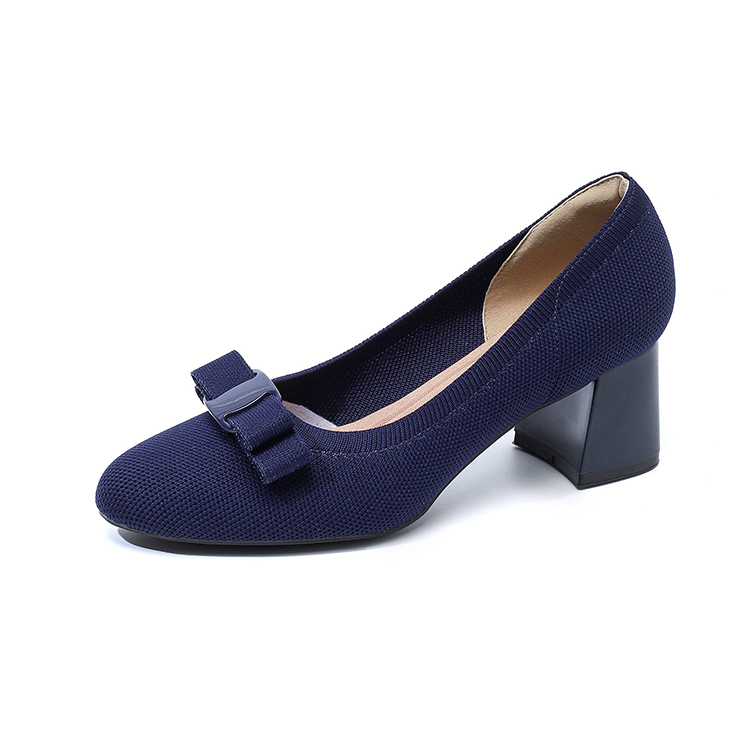 リボンモチーフ 美脚ニットパンプス