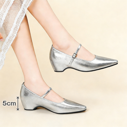 Vカット ウェッジソール美脚メリージェーン