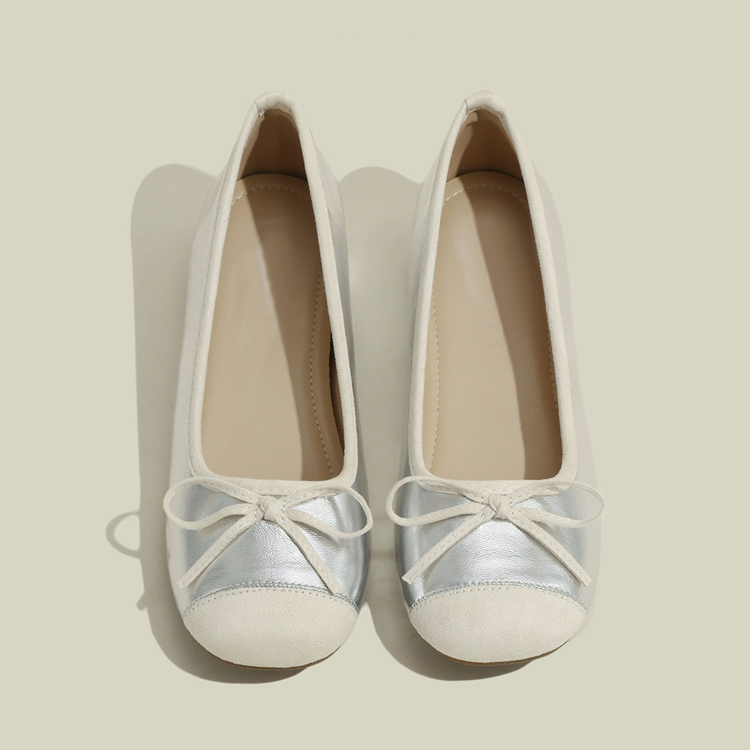 小さいサイズ インヒール切り替えバレエシューズ 5cmUP 歩きやすい 走れる