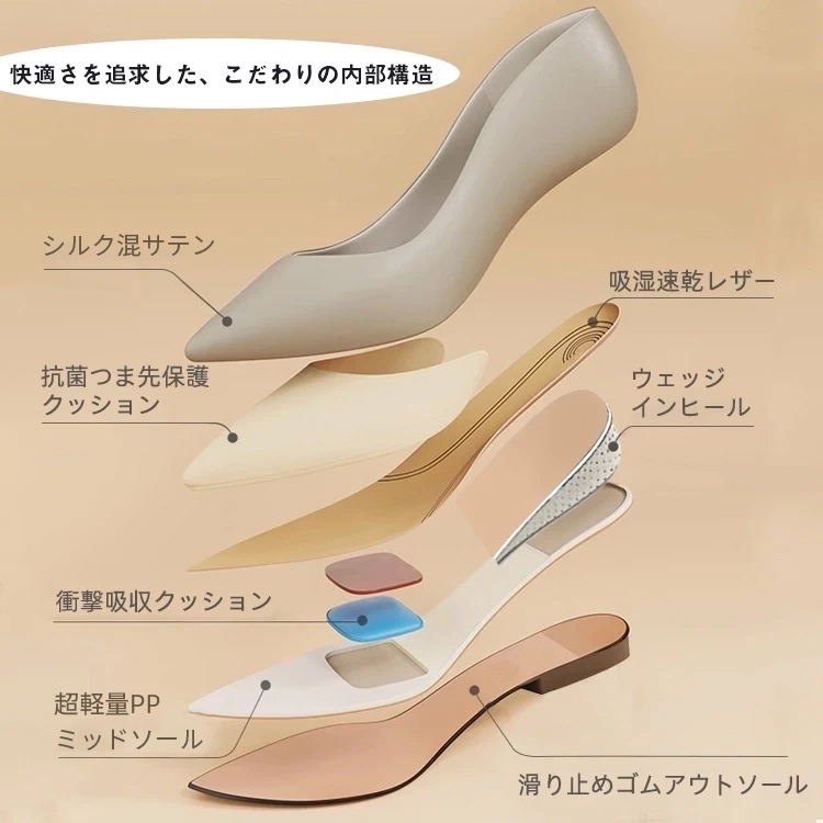 【華やかドレスシューズ】KENPOGEN エレガント ポインテッドトゥ パンプス 5cm UPシークレット 疲れない 演奏会 ディナー 発表会 フォーマル