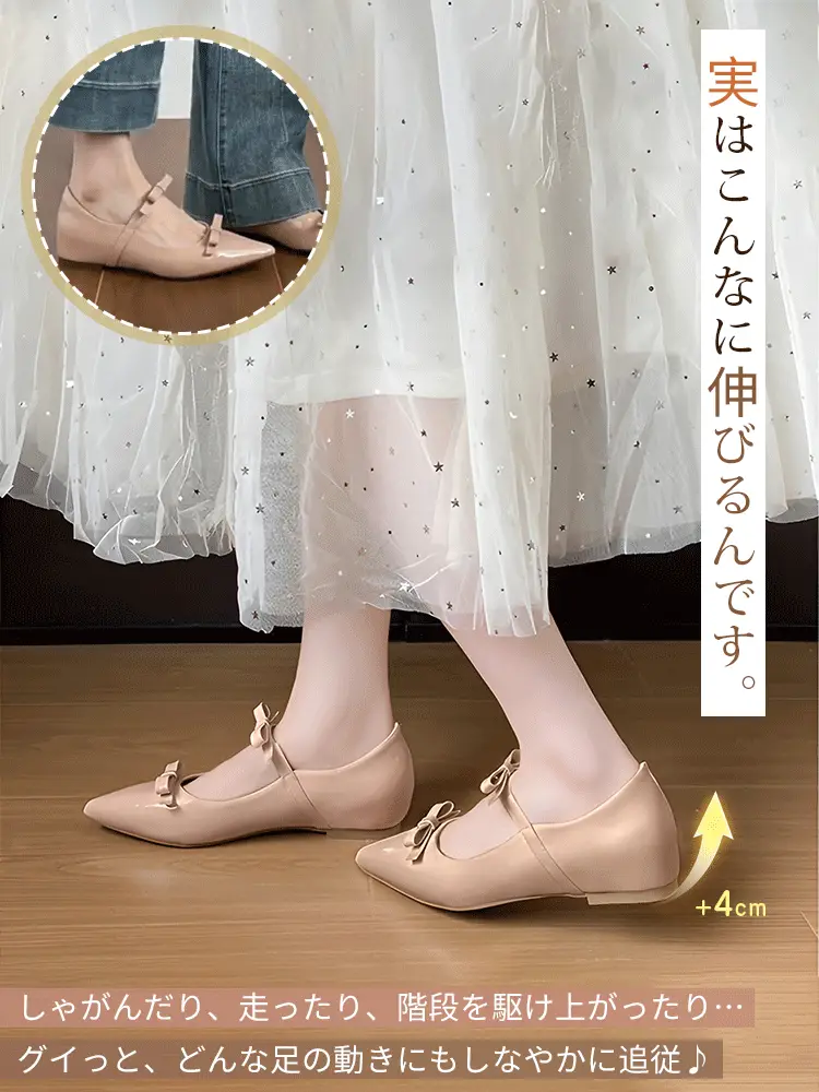 KENPOGEN ダブルリボンストラップ美脚パンプス｜5cmインヒール×エナメルの可愛さと安定感を両立