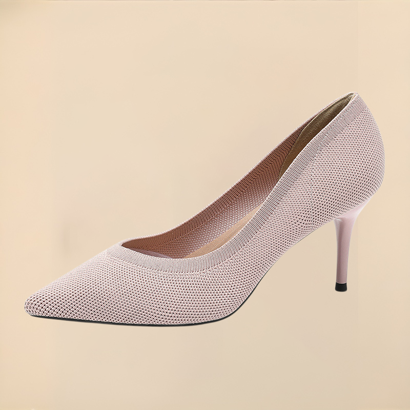 ポインテッドトゥニットパンプス