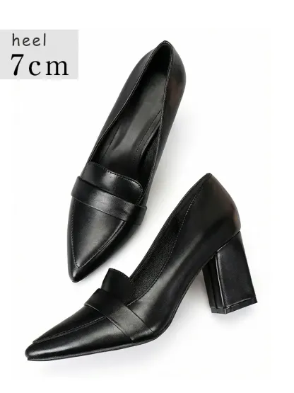 チャンキーヒールローファー