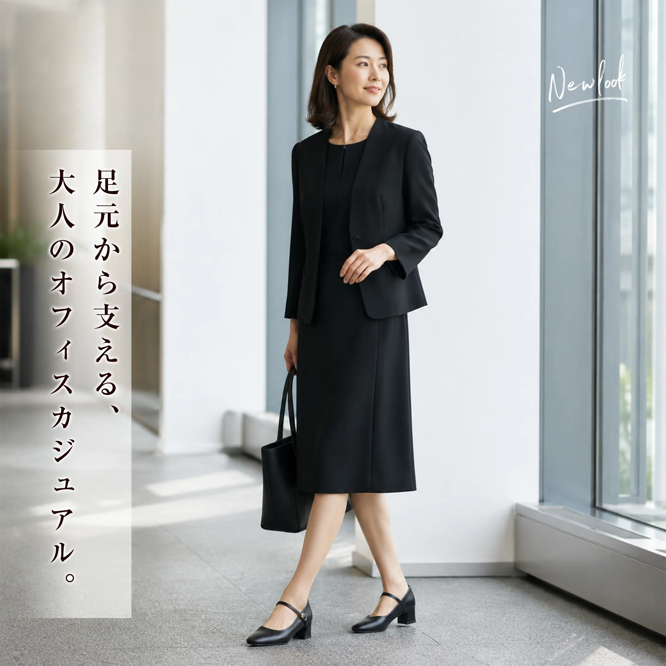 ブラックの本革メリージェーンパンプス レディース オフィスカジュアルや通勤に合わせやすい上品で歩きやすい一足