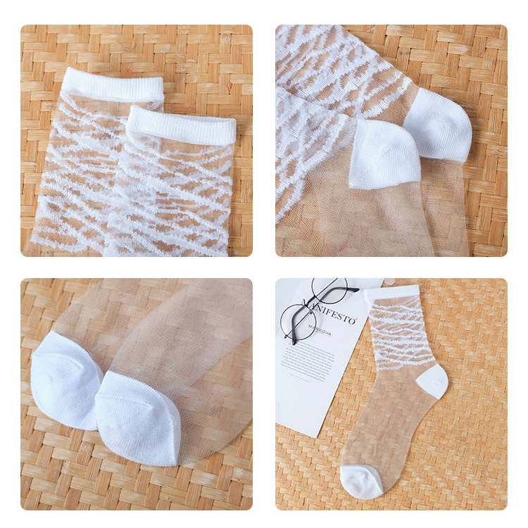 KENPOGEN クルーソックス 靴下 レディース シースルー 透け感 通気性 可愛い おしゃれ