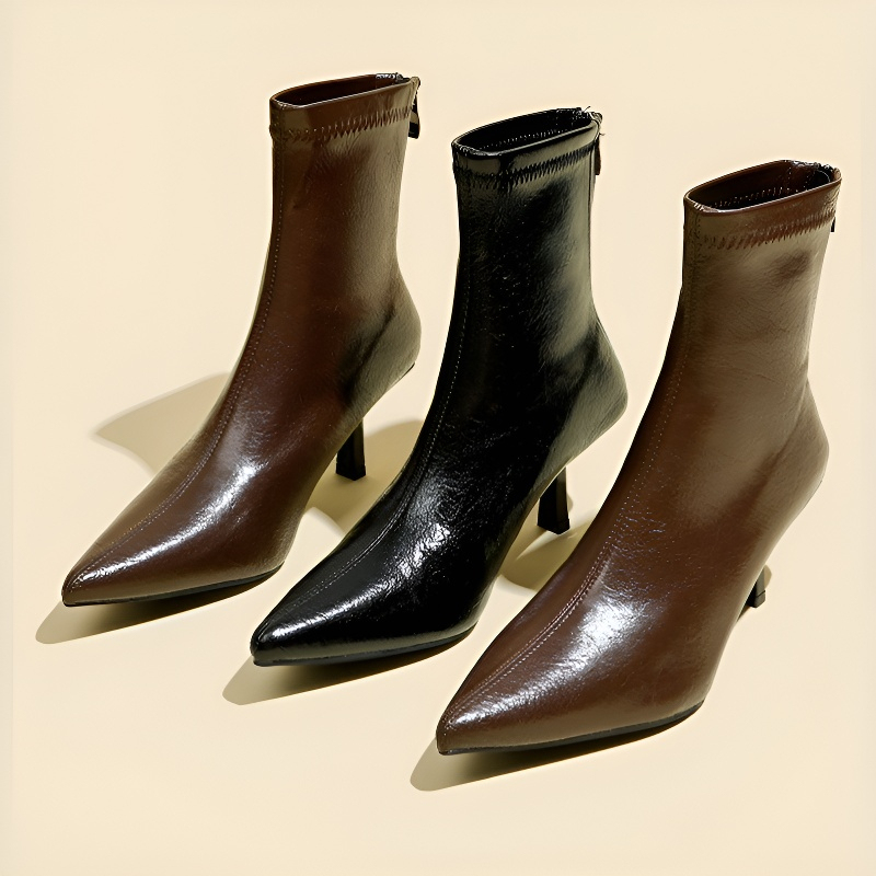 ピンヒール Vカットストレッチブーツ