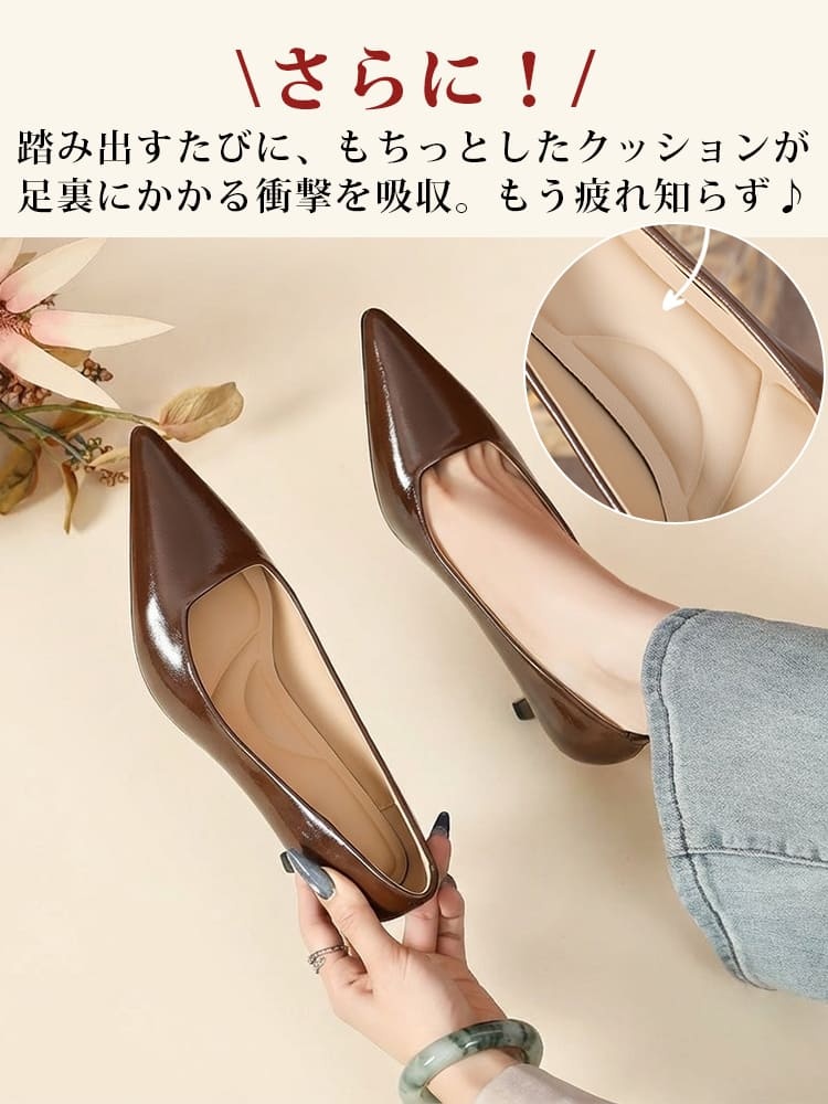 KENPOGEN ポインテッドトゥパンプス ピンヒール 6cmUP 柔らかい フォーマル 卒業式