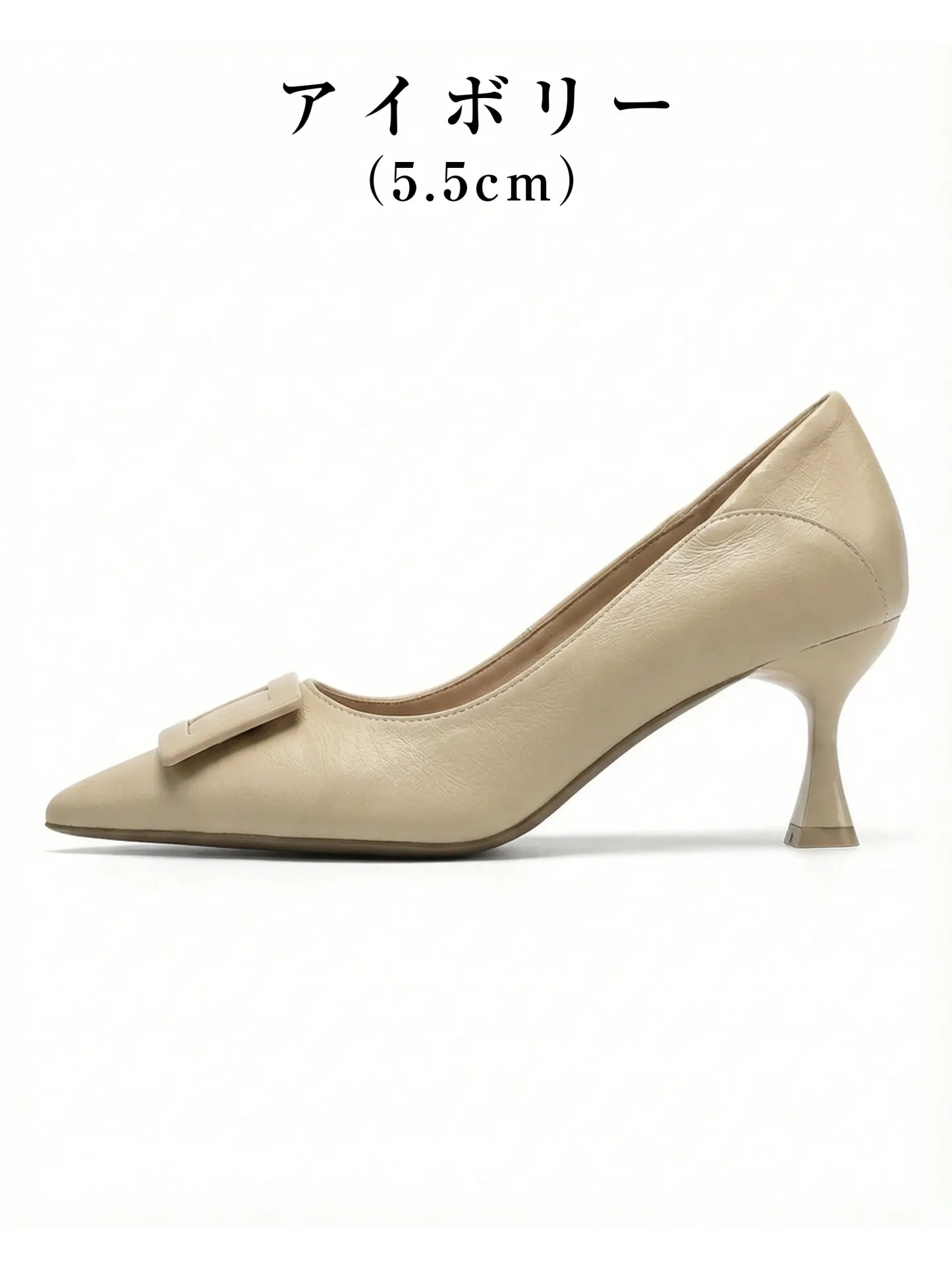 【アイボリー・5.5cmヒール】夏の足元を明るく軽やかに魅せる淡色ローヒール。肌馴染みが良く、どんなサマーコーデにも合わせやすい万能カラー。