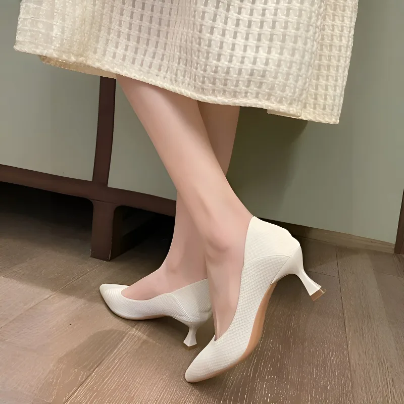 KENPOGEN 幅広ポインテッドトゥパンプス ピンヒール 幅広4E ゆったり 5.5cmUP 歩きやすい フォーマル