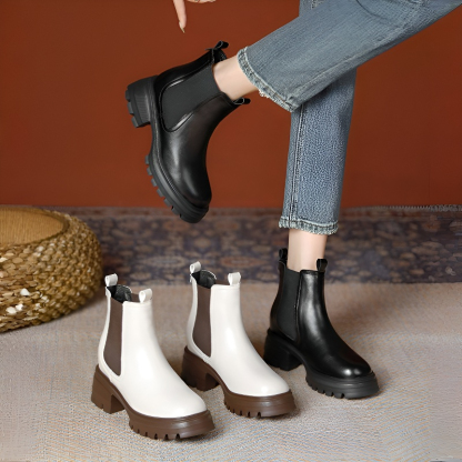 9cm美脚 厚底サイドゴアブーツ