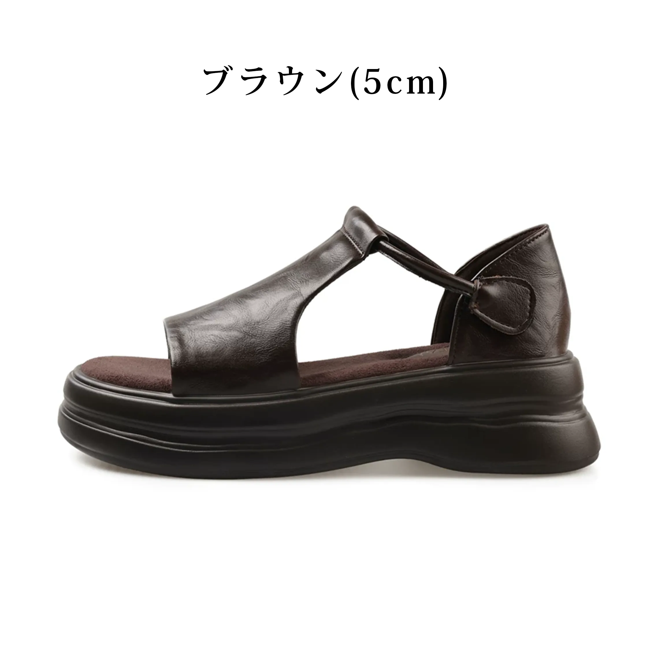 厚底Tストラップサンダル
