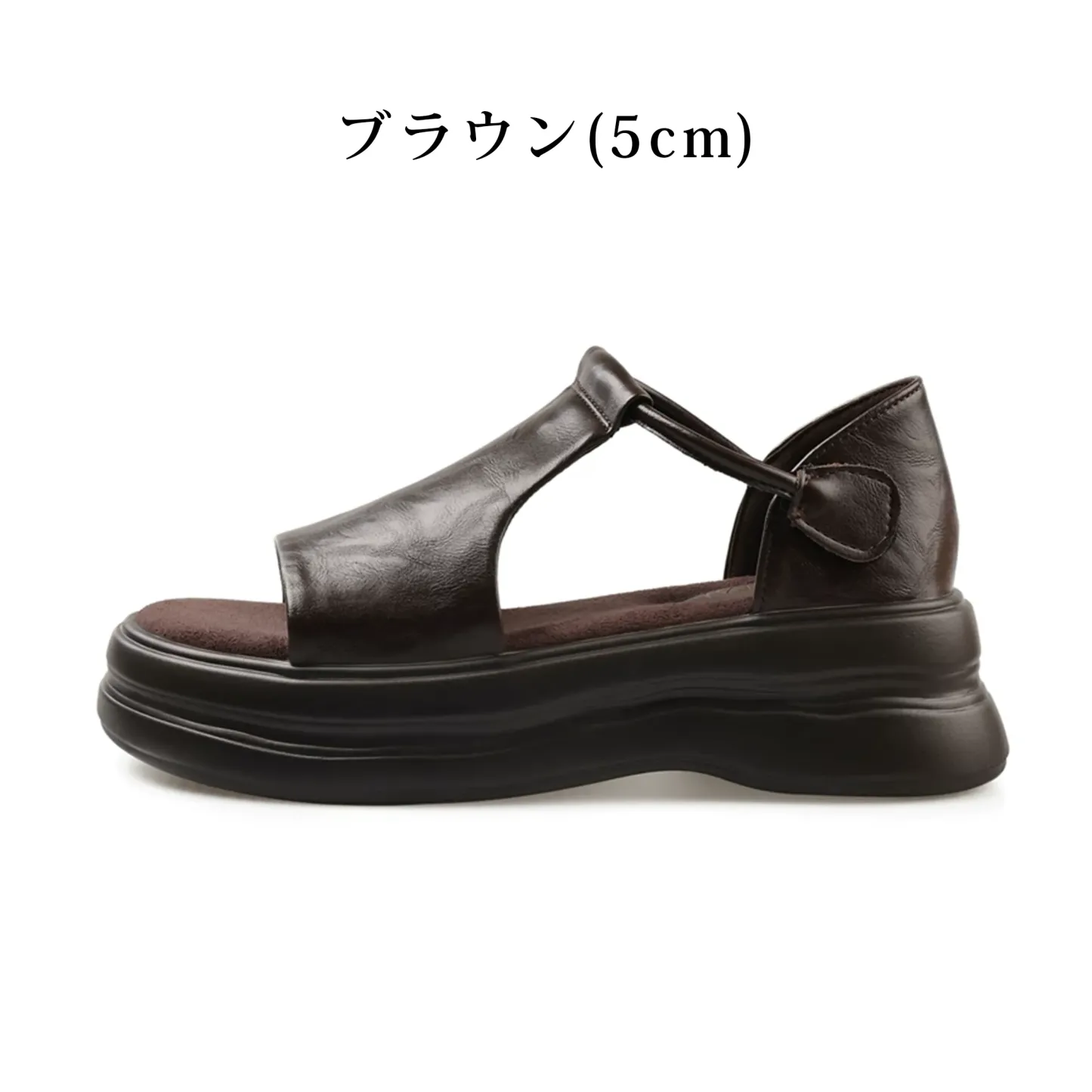 厚底Tストラップサンダル