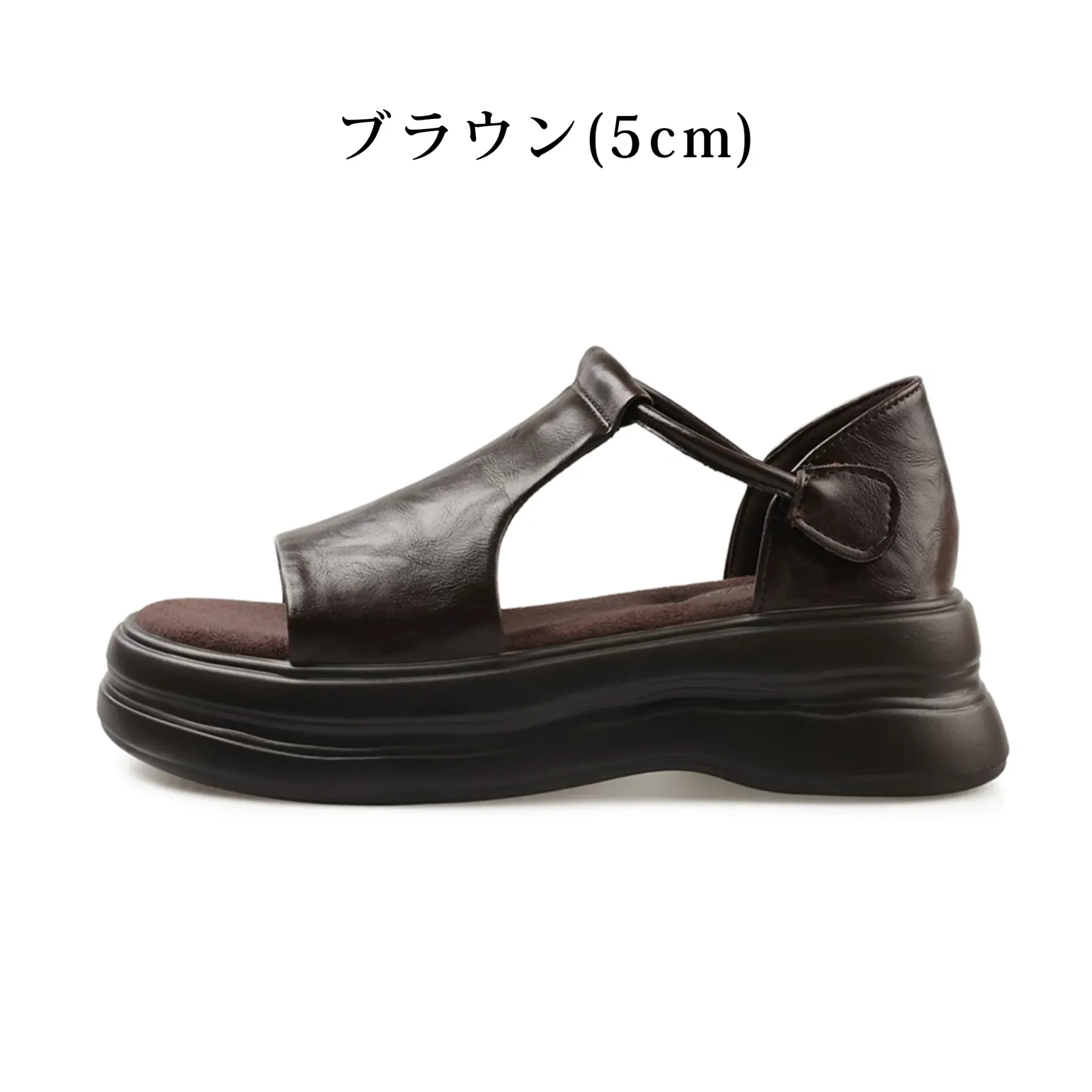 厚底Tストラップサンダル