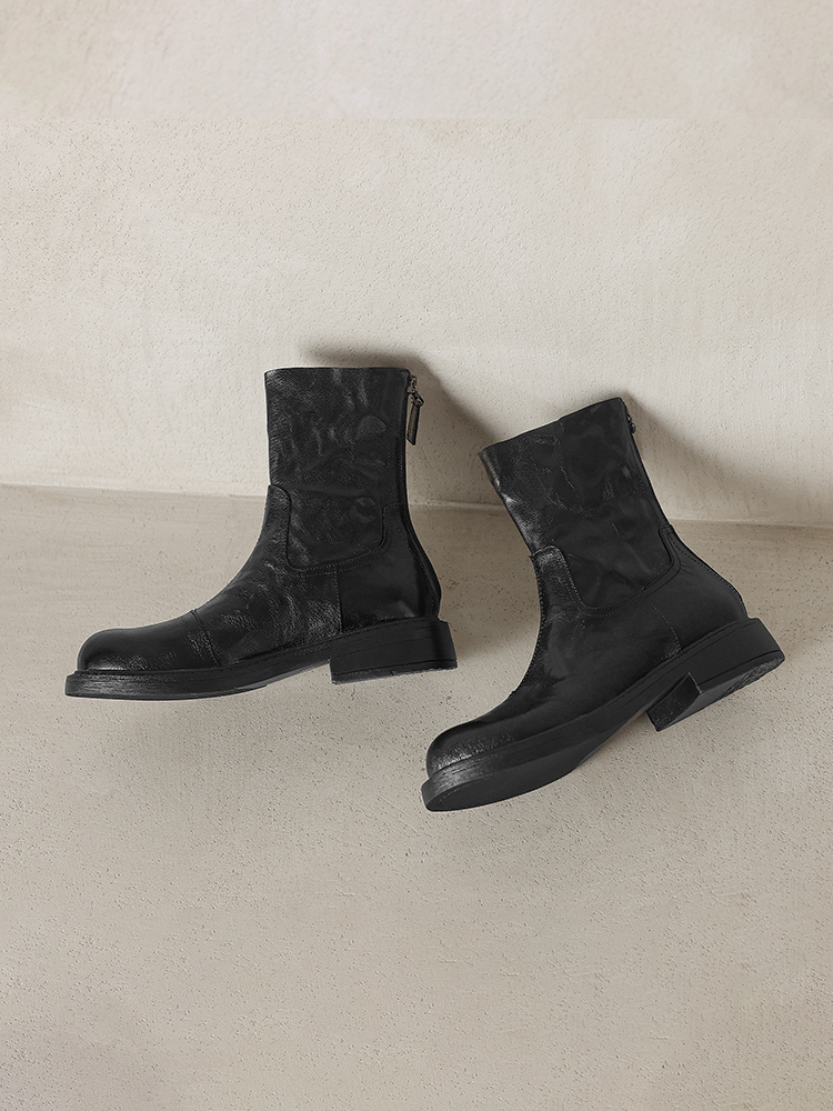 レトロ調 ぬくぬくストレッチブーツ