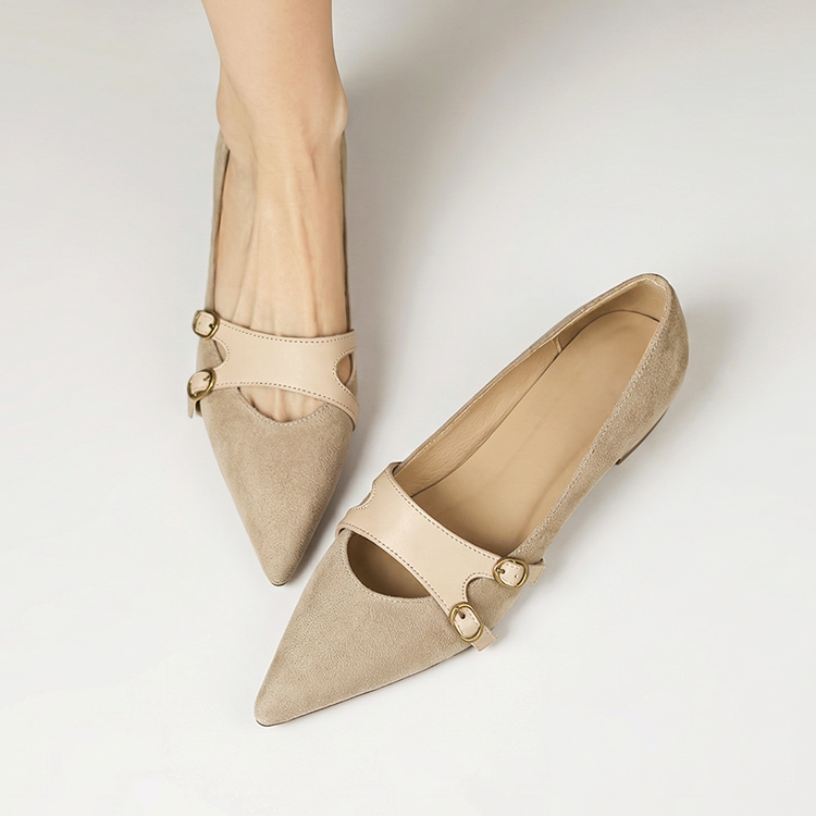 編み込みストラップ Vカット美脚メリージェーン