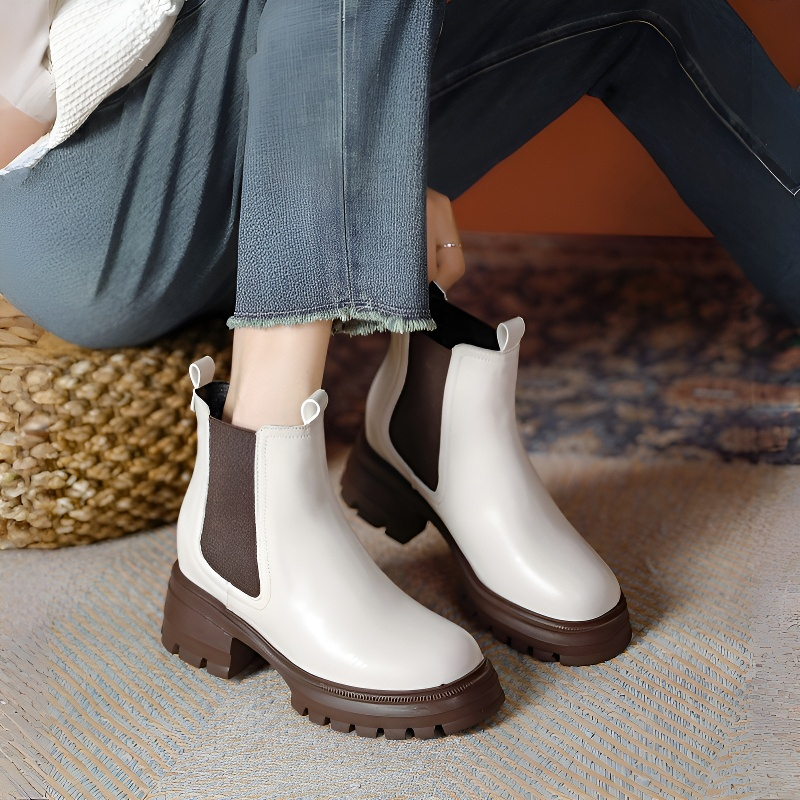 9cm美脚 厚底サイドゴアブーツ