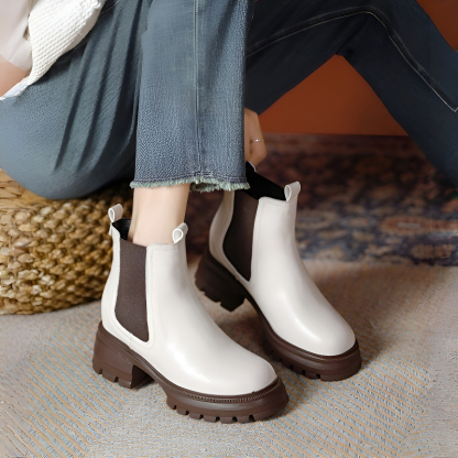 9cm美脚 厚底サイドゴアブーツ