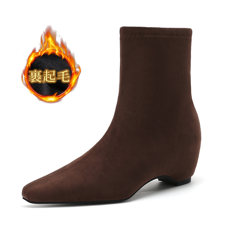 スクエアトゥ ストレッチブーツ