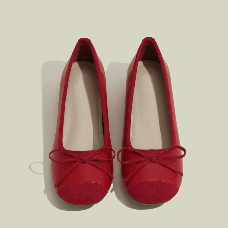 小さいサイズ インヒール切り替えバレエシューズ 5cmUP  歩きやすい 走れる