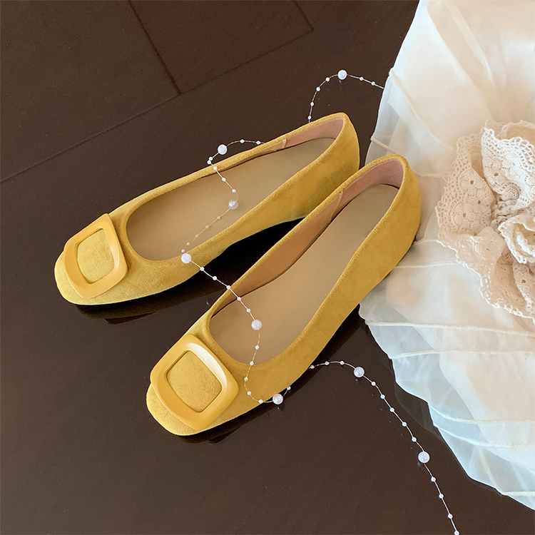 KENPOGEN バックルパンプス スクエアトゥ インヒール 4cmUP スエード 疲れにくい 美脚 通勤 オフィス