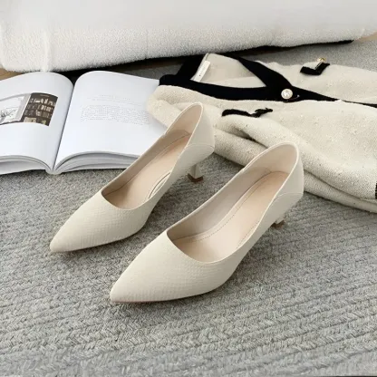 KENPOGEN 幅広ポインテッドトゥパンプス ピンヒール 幅広4E ゆったり 5.5cmUP 歩きやすい フォーマル