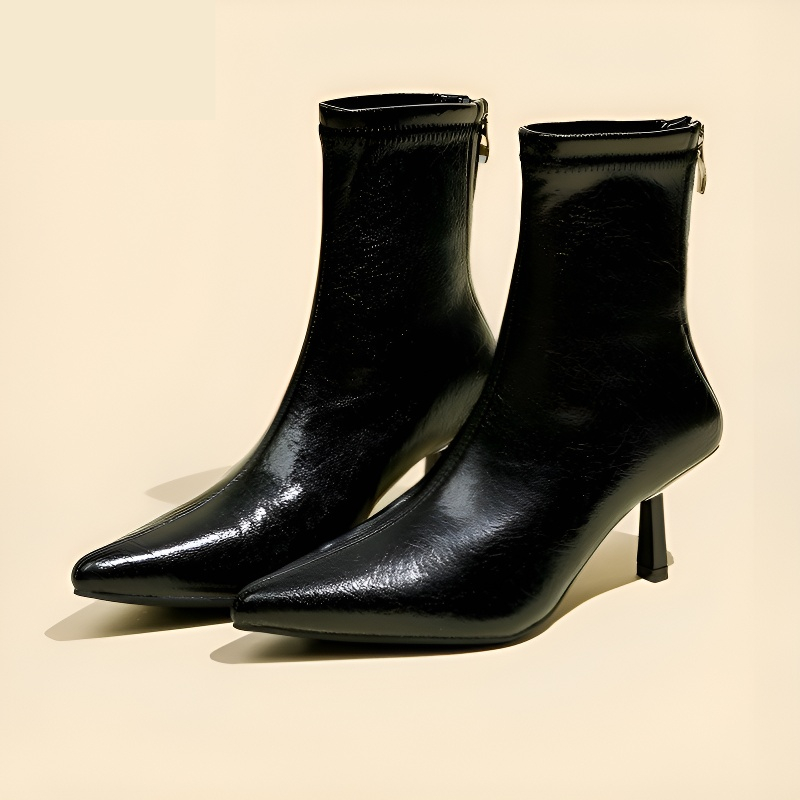 ピンヒール Vカットストレッチブーツ