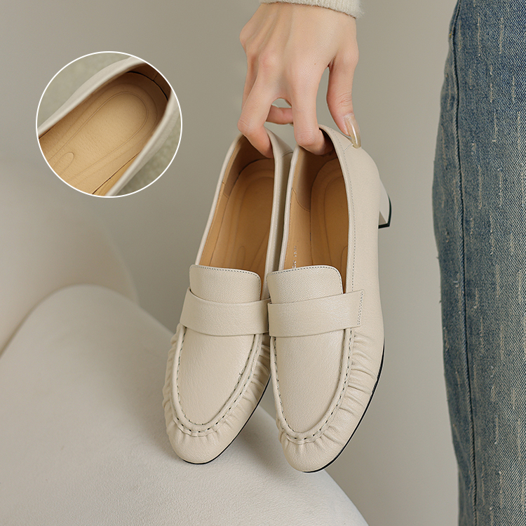 チャンキーヒール 美脚ローファー